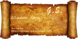 Glauber Sára névjegykártya